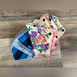 Schiaparelli & Oscar De La Renta, 2 vintage silk scarves- read description